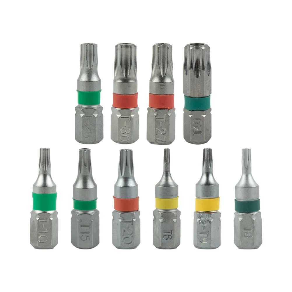 10Pcs Electric Screwdriver Bits Magnetic T6-T40 Hex Torx Head Screw Driver Bit 1/4inch Hex Shank 25mm Spanner Hand Tools
10Pcs Electric Screwdriver Bits Magnetic T6-T40 Hex Torx Head Screw Driver Bit 1/4inch Hex Shank 25mm Spanner Hand Tools
