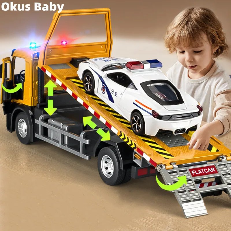 1:24 Alloy Traffic Road Rescue Car Model Diecast Metal Engineering Trailer Truck Wrecker Car Model Sound and Light Kids Toy Gift
1:24 Alloy Traffic Road Rescue Car Model Diecast Metal Engineering Trailer Truck Wrecker Car Model Sound and Light Kids Toy Gift