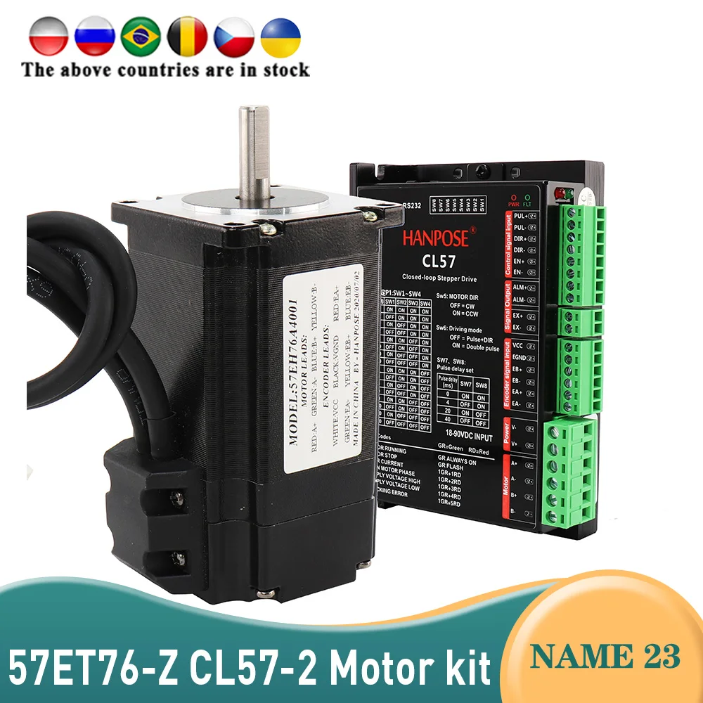 

57CME22 57 motor 57EH76-Z+CL57-Z drive sets 4.0A 2.2N.m DC-18-90v Double outlet Driver for CNC NEMA 23 Closed Loop motor