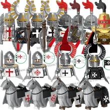 Medieval Figure Building Blocks England Rose War Military Soldiers Castle Knight Weapons Accessories MOC Bricks Toys Gift W418
