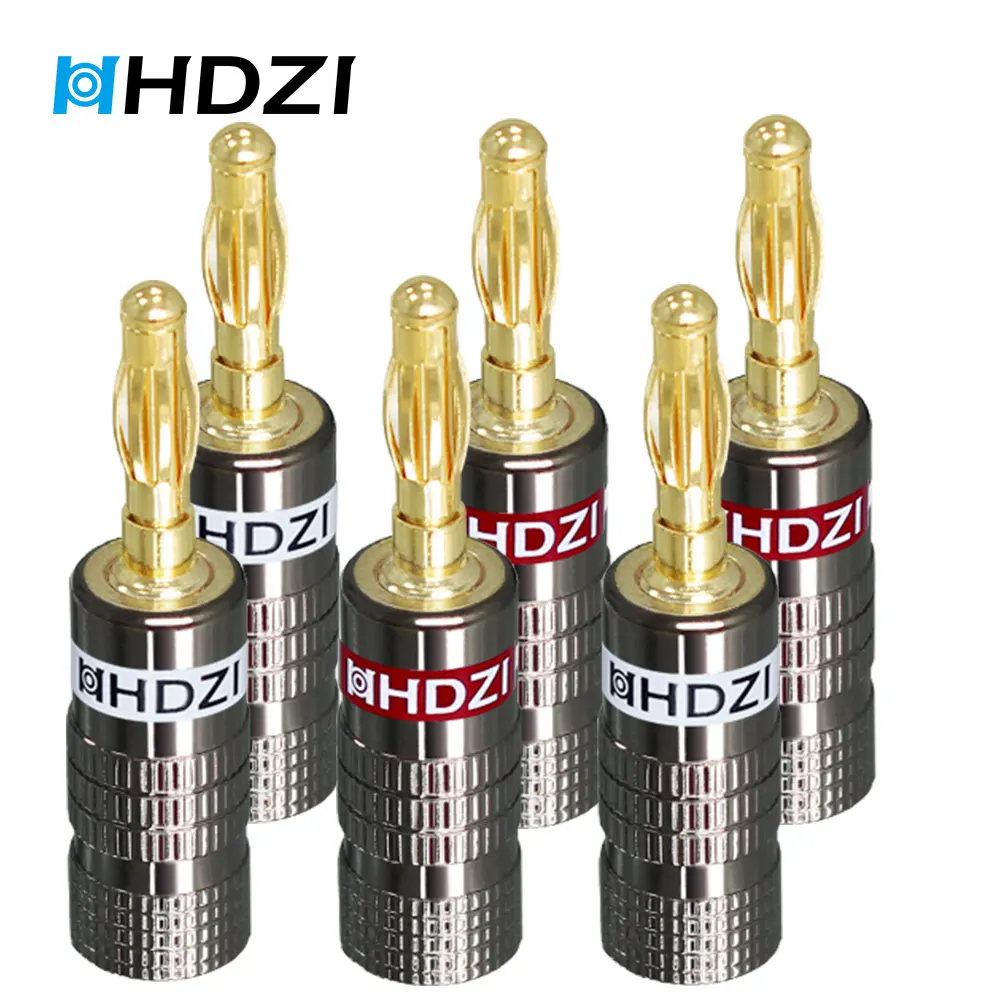 

HHDZI lantern type Gold Plated Speaker banana Plugs Connectors for Speaker Wire, Audio/Video Receiver,Amplifiers