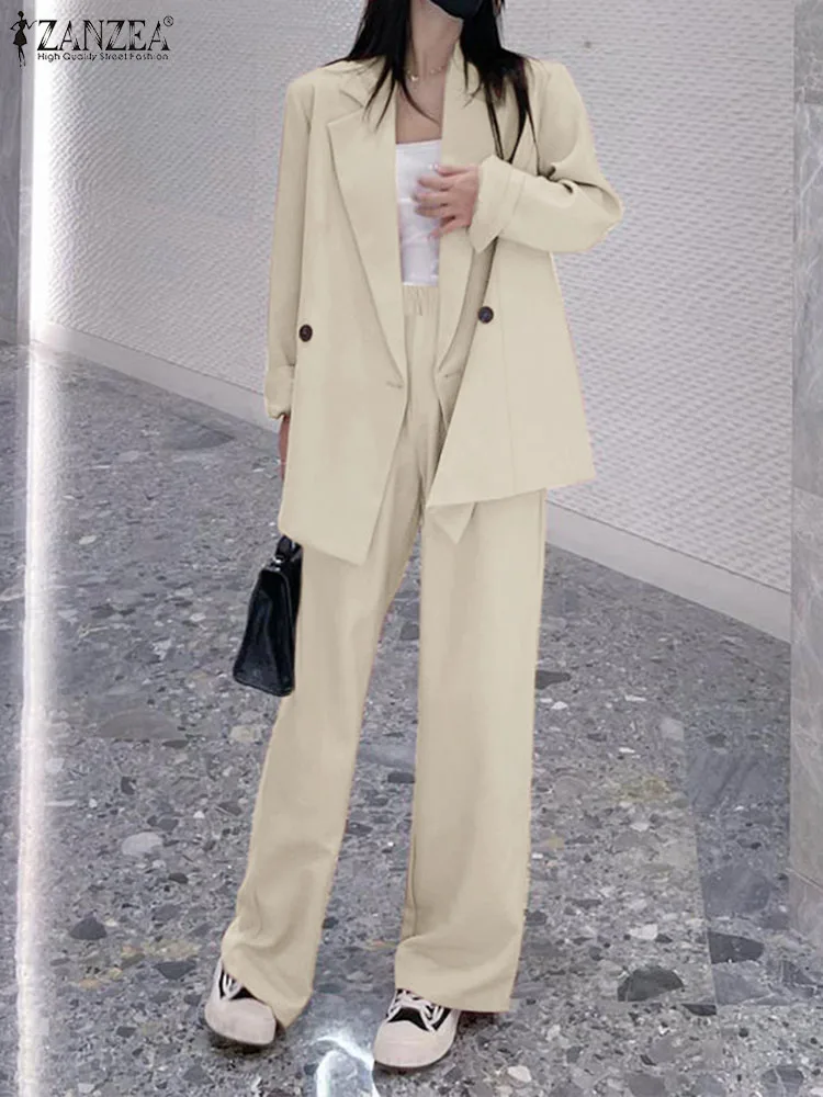 Women Long Sleeve Jackets & High Waist Long Pants Sets ZANZEA Office Lady Blazer Suits 2023 Autumn Korean Fashion 2 Pieces Sets
Women Long Sleeve Jackets & High Waist Long Pants Sets ZANZEA Office Lady Blazer Suits 2023 Autumn Korean Fashion 2 Pieces Sets