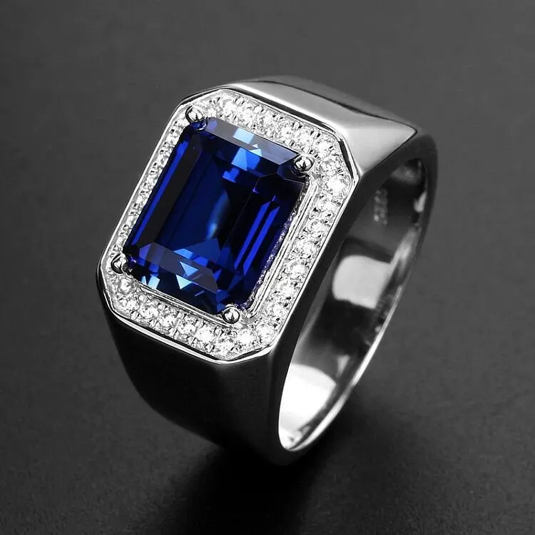 Silver 925 Ring with Sapphire Men's Open Ring Father Boyfriend Brother Men's Adjustable Ring Wedding Birthday Jewelry Gift
Silver 925 Ring with Sapphire Men's Open Ring Father Boyfriend Brother Men's Adjustable Ring Wedding Birthday Jewelry Gift