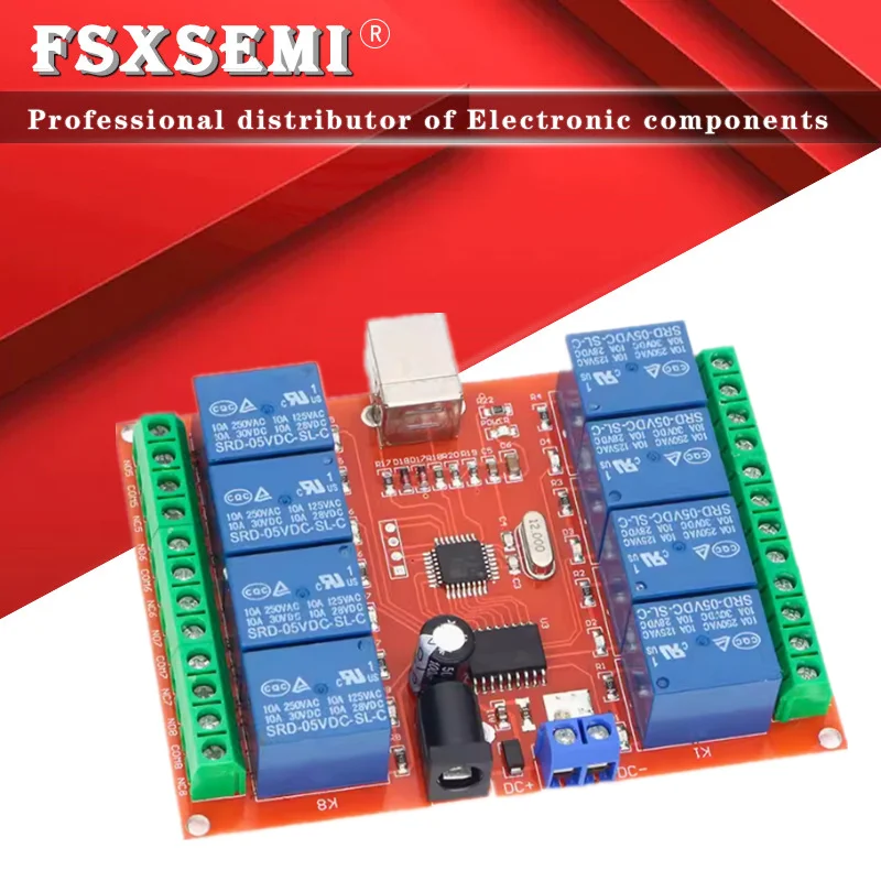 8 Channel DC 5V 12V 24V Relay Module USB Control Timer Delay Relay Switch Driver PC Intelligent Controller Board
8 Channel DC 5V 12V 24V Relay Module USB Control Timer Delay Relay Switch Driver PC Intelligent Controller Board
