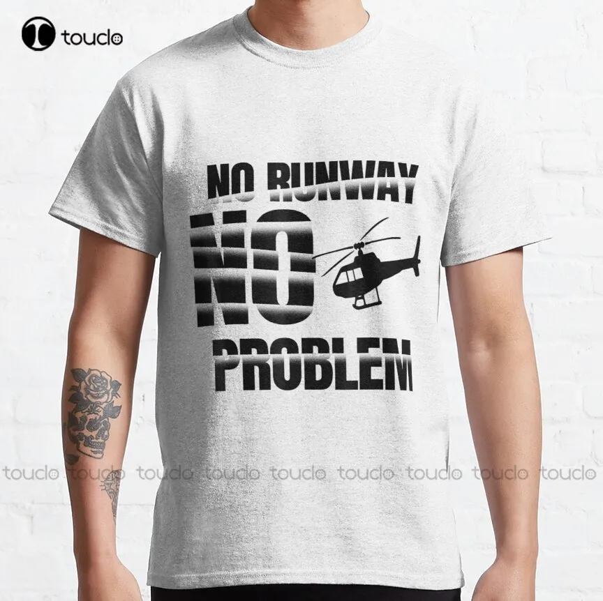 

Funny No Runway No Problem Quote Pilot Retro Classic T-Shirt Oversized Tshirt Fashion Creative Leisure Funny Harajuku T Shirts