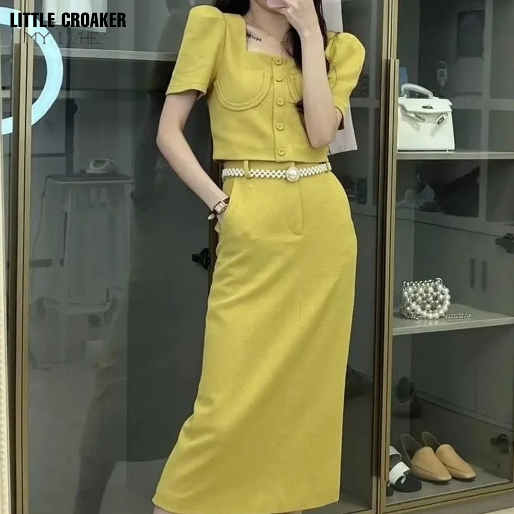 Sets Women Solid Fashion Simple Streetwear Behind Slit Loose Office Lady All-match Korean Style Summer High Waist Female
Sets Women Solid Fashion Simple Streetwear Behind Slit Loose Office Lady All-match Korean Style Summer High Waist Female