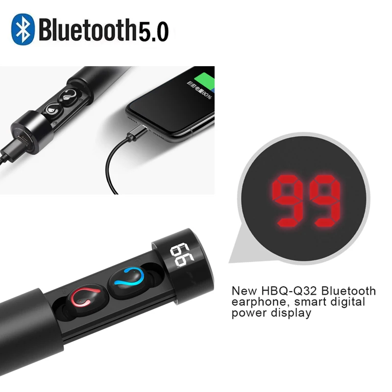 Rechargeable Intelligent LED Display Bluetooth 5.0 Wireless Earphones Sports Handsfree Stereo In-Ear Earbuds Headset
Rechargeable Intelligent LED Display Bluetooth 5.0 Wireless Earphones Sports Handsfree Stereo In-Ear Earbuds Headset