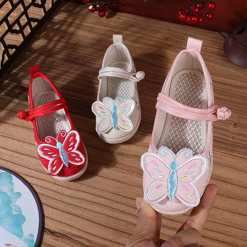 Baby Hanfu Butterfly Embroidery Kids Shoes Chinese Style Outdoor Vintage Flats Buckle Dancing Girls Children Shoes 4 To 16 Yrs
Baby Hanfu Butterfly Embroidery Kids Shoes Chinese Style Outdoor Vintage Flats Buckle Dancing Girls Children Shoes 4 To 16 Yrs