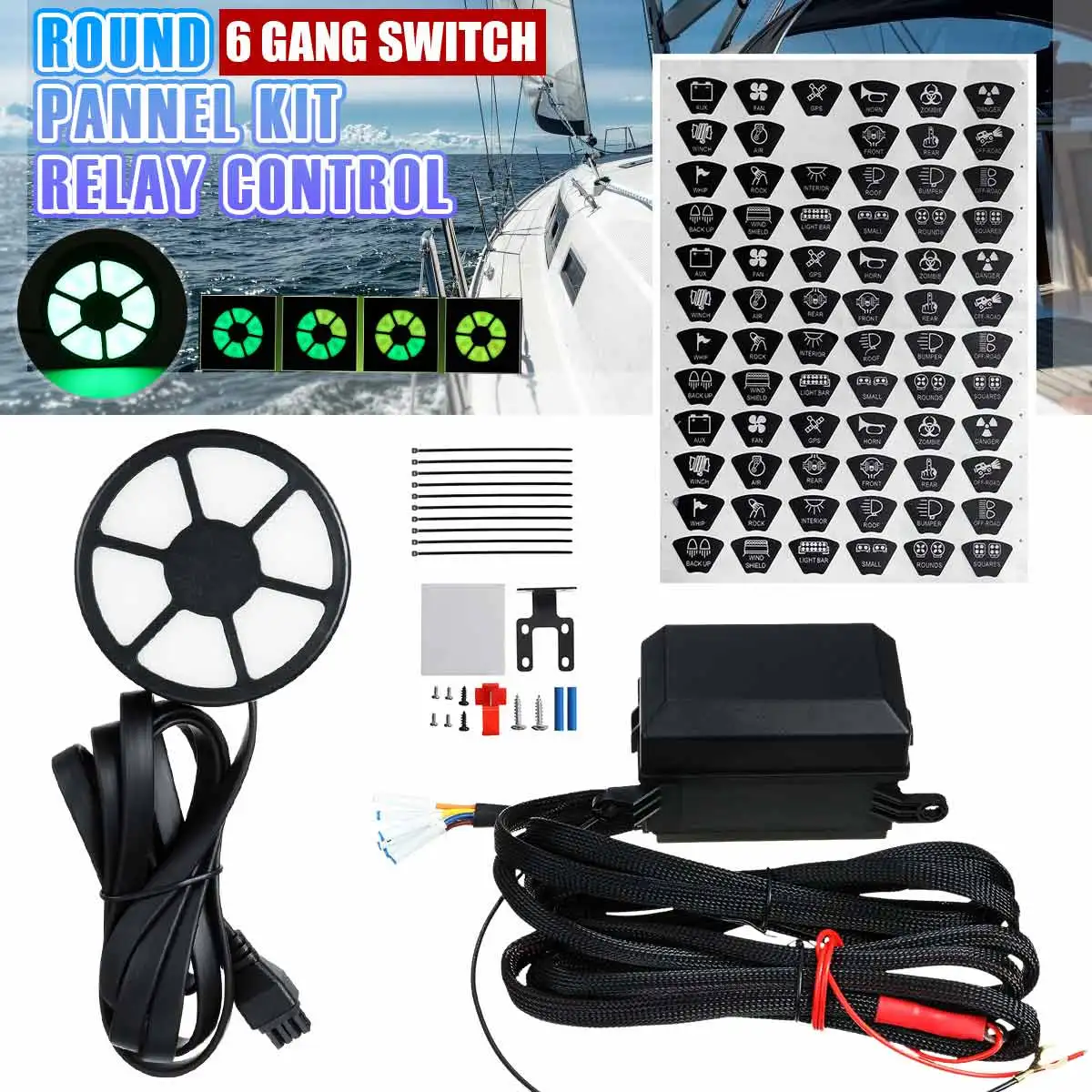 12V 6 Gang Touch Switch Panel LED Electronic Relay Circuit Control System Wiring Harness For Car Boat Marine Motorhome
12V 6 Gang Touch Switch Panel LED Electronic Relay Circuit Control System Wiring Harness For Car Boat Marine Motorhome