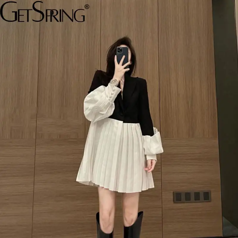 GetSpring Women Blazer Patchwork Single Button Full Sleeve Ladies Suit Coat Fashion All Match Loose Long Women's Suit Jacket Top
GetSpring Women Blazer Patchwork Single Button Full Sleeve Ladies Suit Coat Fashion All Match Loose Long Women's Suit Jacket Top