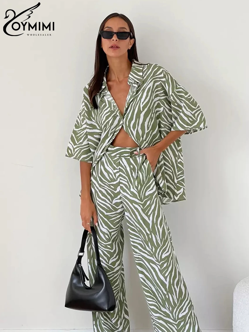 Oymimi Elegant Long Sleeve Shirt Womens 2 Piece Outfit Set Fashion Loose Print Pants Set Casual Classic Trousers Suits Female
Oymimi Elegant Long Sleeve Shirt Womens 2 Piece Outfit Set Fashion Loose Print Pants Set Casual Classic Trousers Suits Female