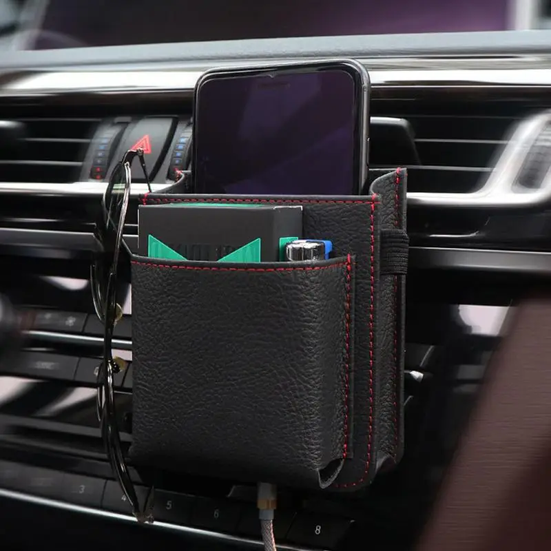 Car Storage Bag Air Vent Dashboard Tidy Hanging Leather With Fixed Hook And Charging Cable Vent Pocket High Car Accessories 
Car Storage Bag Air Vent Dashboard Tidy Hanging Leather With Fixed Hook And Charging Cable Vent Pocket High Car Accessories