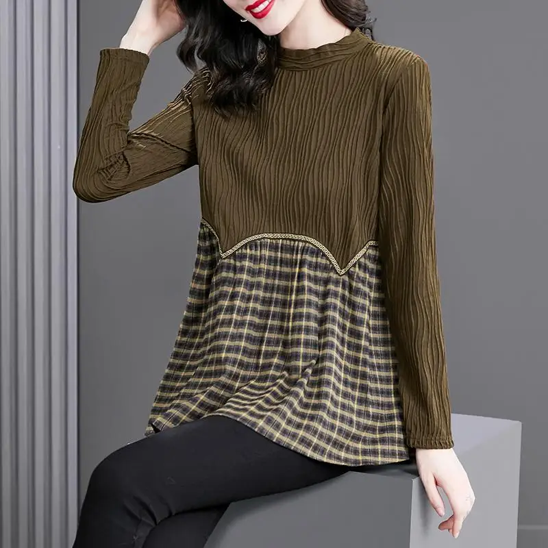 Knitted bottoming shirt women's autumn 2021 new ladies high-end splicing small shirt loose long-sleeved blouse sweater
Knitted bottoming shirt women's autumn 2021 new ladies high-end splicing small shirt loose long-sleeved blouse sweater