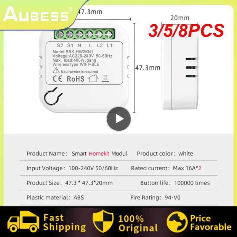 3/5/8PCS 2-way Double Voice Control Smart Wifi Switch Convenience Smart Switch Modul Dual Platform Control Mini Smart Breaker 
3/5/8PCS 2-way Double Voice Control Smart Wifi Switch Convenience Smart Switch Modul Dual Platform Control Mini Smart Breaker