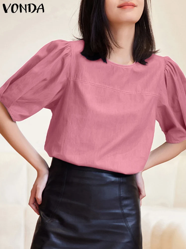 VONDA Casual Fashion Shirts Elegant Women Office Blouse 2023 Summer Tops Short Puff Sleeve Sexy Solid Color O Neck Blusas Femme
VONDA Casual Fashion Shirts Elegant Women Office Blouse 2023 Summer Tops Short Puff Sleeve Sexy Solid Color O Neck Blusas Femme