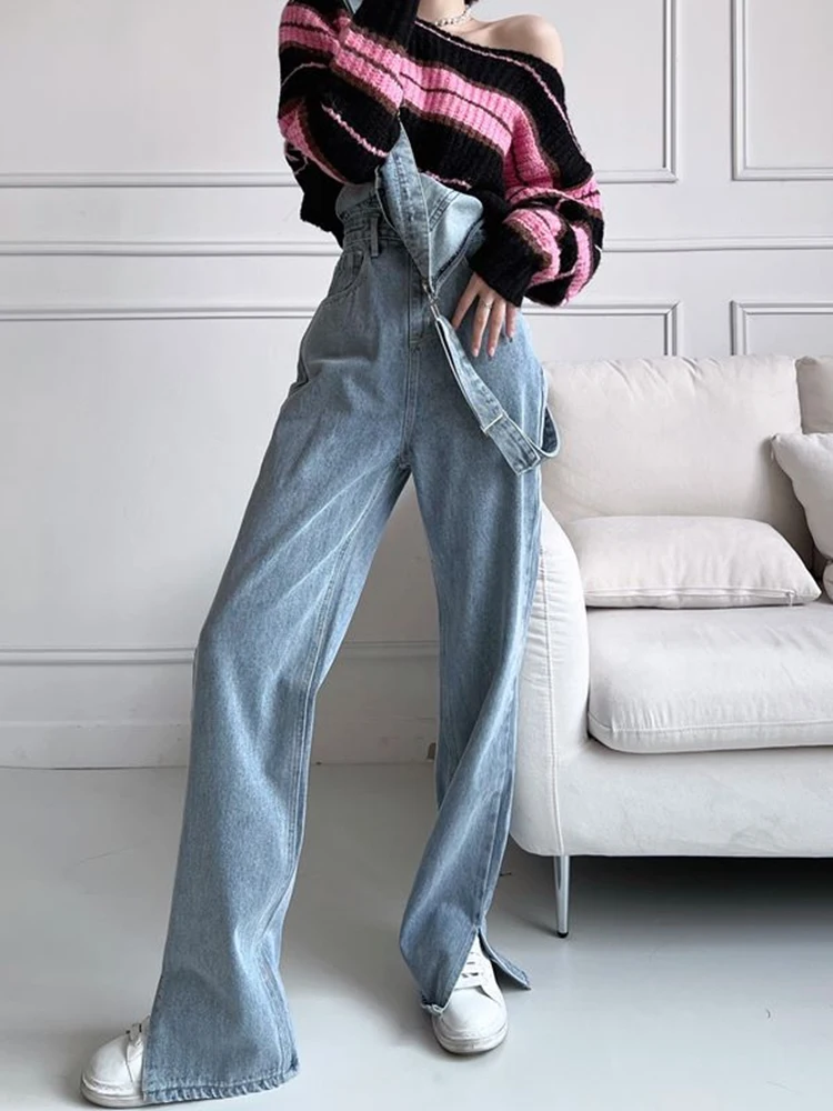 Chic Vintage Denim Overalls Women Summer High Waist Loose Wide-leg Pants Rompers Split Streetwear Casual Jeans Jumpsuit 2022
Chic Vintage Denim Overalls Women Summer High Waist Loose Wide-leg Pants Rompers Split Streetwear Casual Jeans Jumpsuit 2022