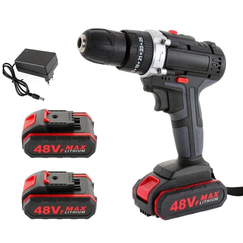 48V Electric Drill Impact Drill Cordless Screwdriver Wireless Power Driver Lithium Battery Wrench Wireless Electric Drill Set
48V Electric Drill Impact Drill Cordless Screwdriver Wireless Power Driver Lithium Battery Wrench Wireless Electric Drill Set