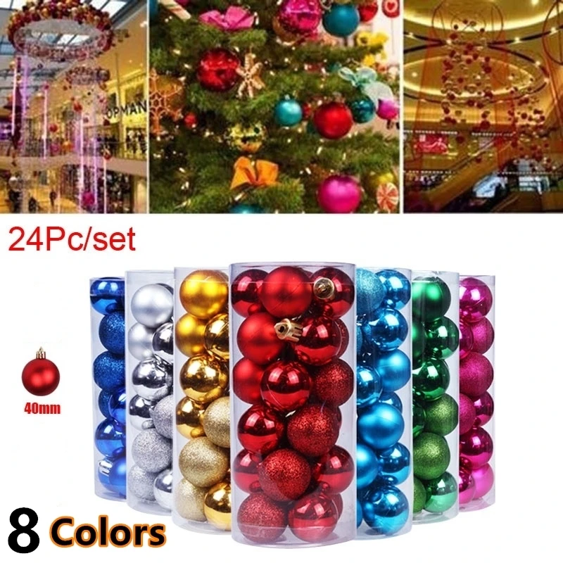 New 24PCS Christmas Ball Pine Tree Ornament Balls Baubles Decoration Xmas Balls Decorations Gift Wedding Party Hanging Ornament
New 24PCS Christmas Ball Pine Tree Ornament Balls Baubles Decoration Xmas Balls Decorations Gift Wedding Party Hanging Ornament