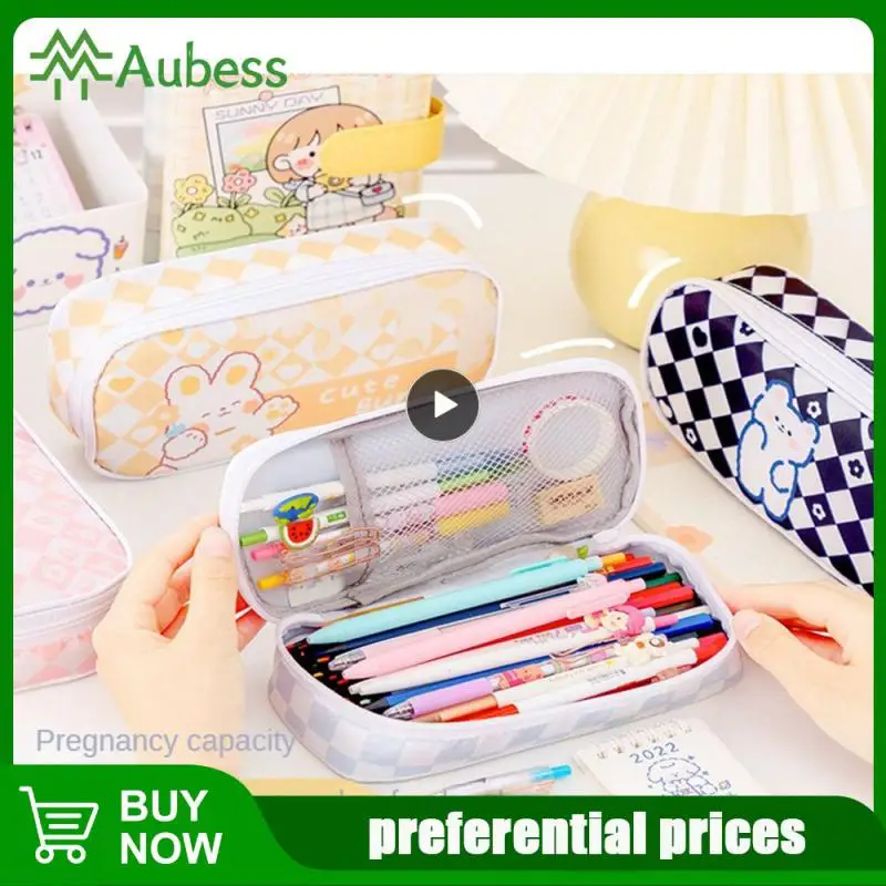 Cartoon Pattern Checkerboard Pen Case Polyester Pencil Bag Super Capacity Cute Stationery Bag Portable Design Pen Bag
Cartoon Pattern Checkerboard Pen Case Polyester Pencil Bag Super Capacity Cute Stationery Bag Portable Design Pen Bag