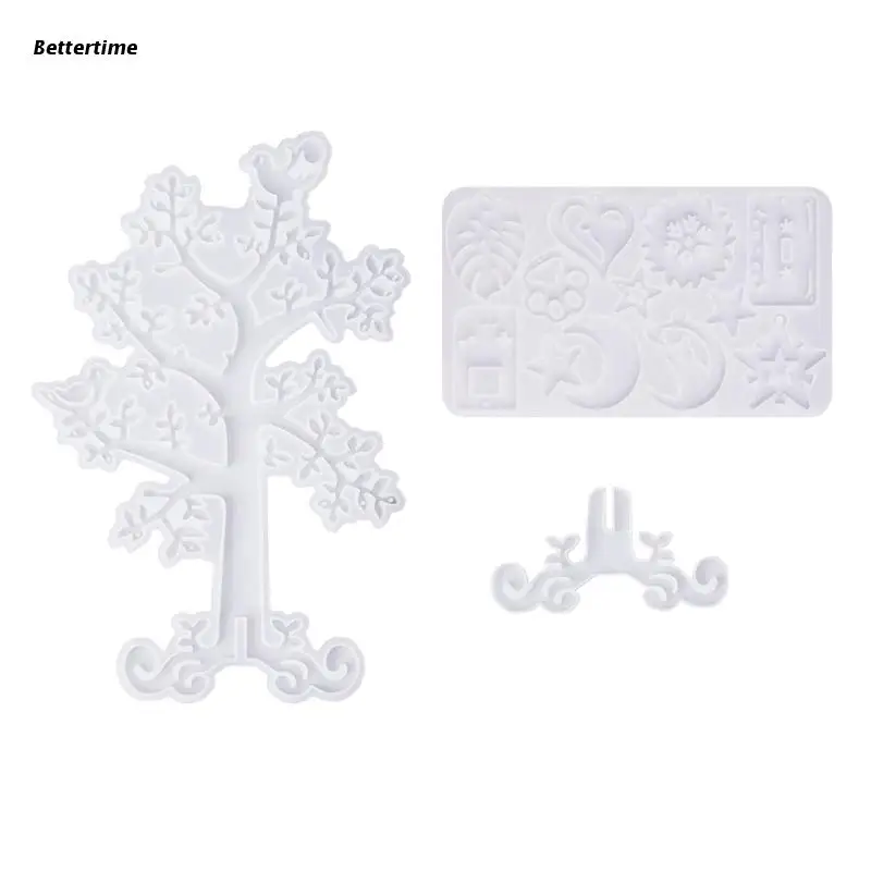 B36D 1 Set Jewelry Organizer Holder Mold Earrings Silicone Mold and Tree Base Mold
B36D 1 Set Jewelry Organizer Holder Mold Earrings Silicone Mold and Tree Base Mold