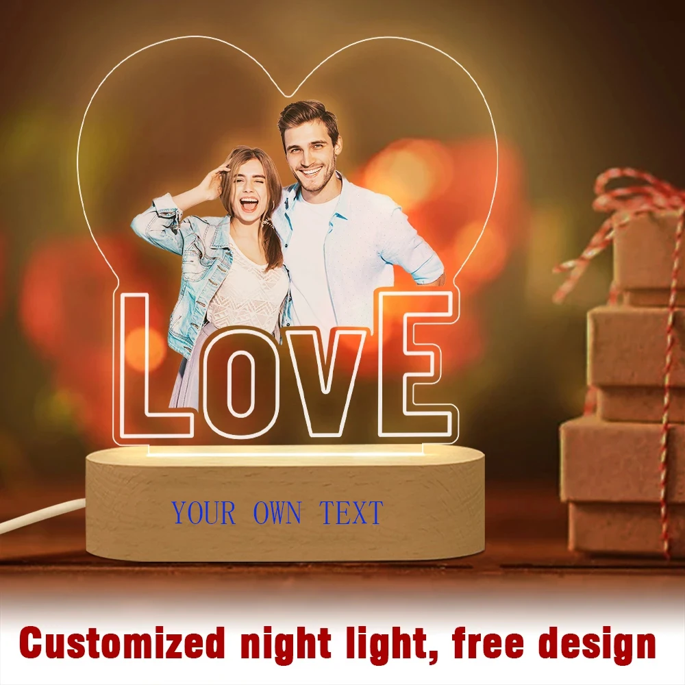 Customizable Text Photo Night Lights Bedside Light Personalized Desk Table Lamp Couple Lovers Birthday Anniversary Gift Decor
Customizable Text Photo Night Lights Bedside Light Personalized Desk Table Lamp Couple Lovers Birthday Anniversary Gift Decor