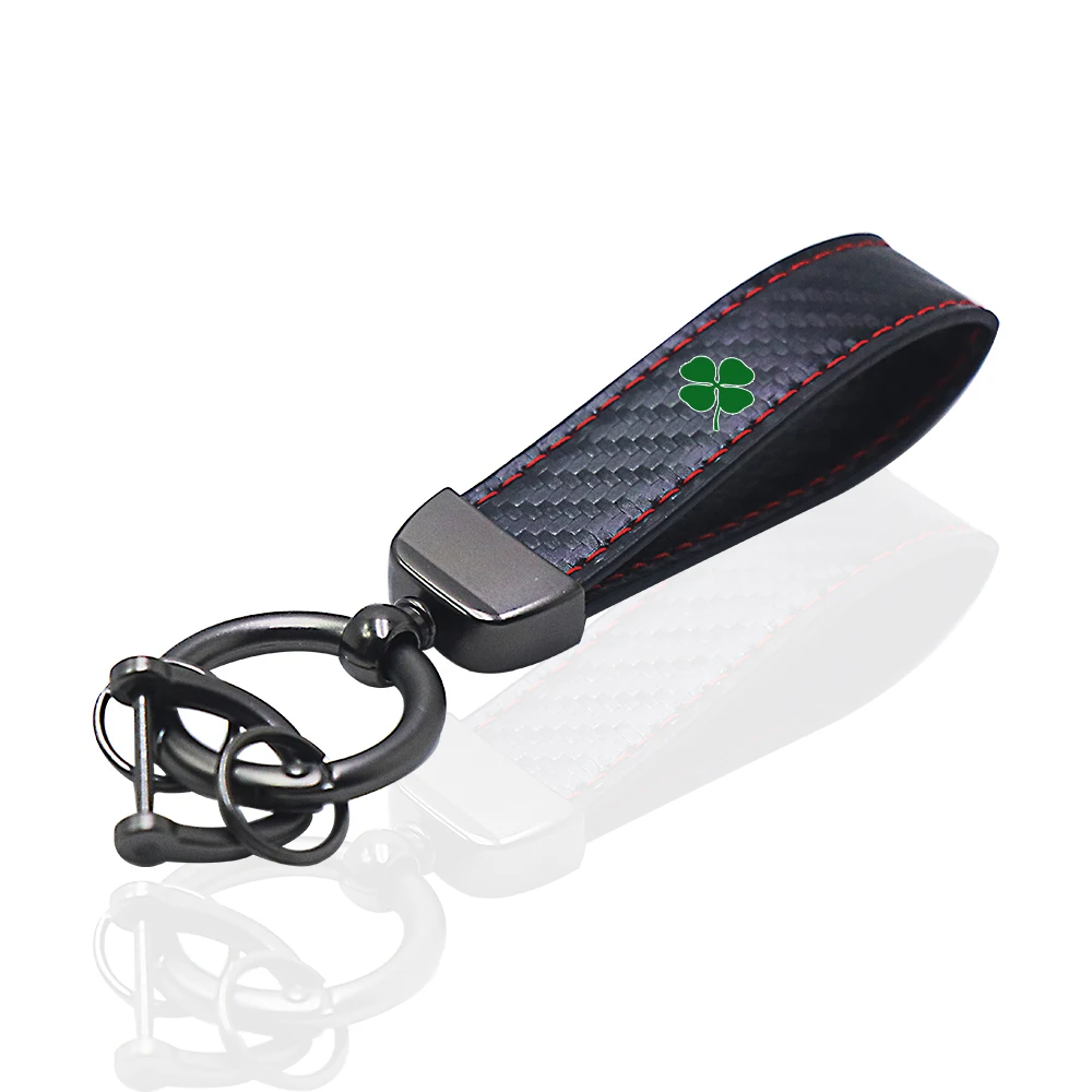 Автомобильный брелок для alfa romeo stelvio ti q4 sport четырехлистный брелок из углеродного волокна автомобильные аксессуары
