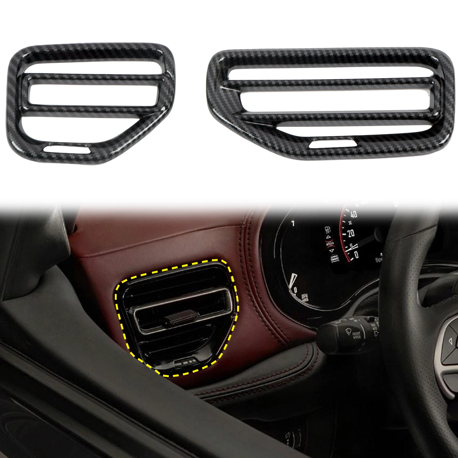 Fit For Dodge Durango 2021-2022 Car Accessories ABS Plastic Carbon Front Side Air Vent Outlet Cover Trim 2pcs
Fit For Dodge Durango 2021-2022 Car Accessories ABS Plastic Carbon Front Side Air Vent Outlet Cover Trim 2pcs