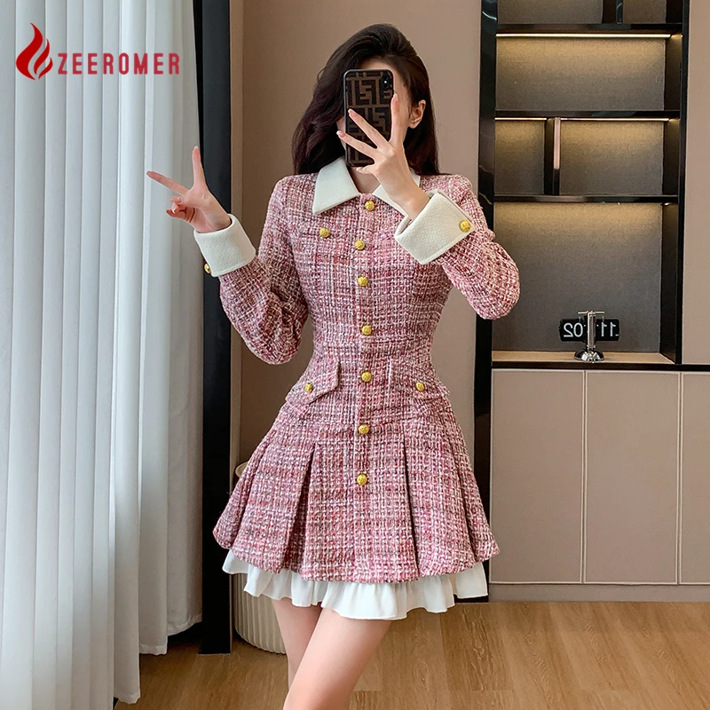 Женское твидовое Плиссированное мини-платье, офисное платье составного кроя с отложным воротником и оборками в западном стиле, осень 2023
Женское твидовое Плиссированное мини-платье, офисное платье составного кроя с отложным воротником и оборками в западном стиле, осень 2023