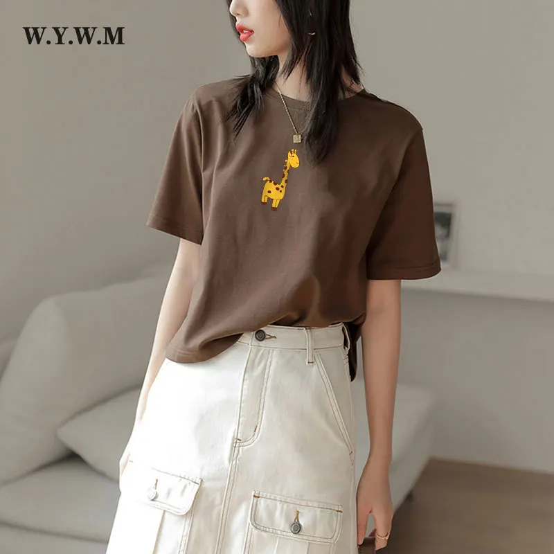 WYWM 2021 Summer Kawaii Cartoon Giraffe Printed Tshirts Women Cute Harajuku Graphic Tee Girls Loose Short Sleeve Green Tops
WYWM 2021 Summer Kawaii Cartoon Giraffe Printed Tshirts Women Cute Harajuku Graphic Tee Girls Loose Short Sleeve Green Tops