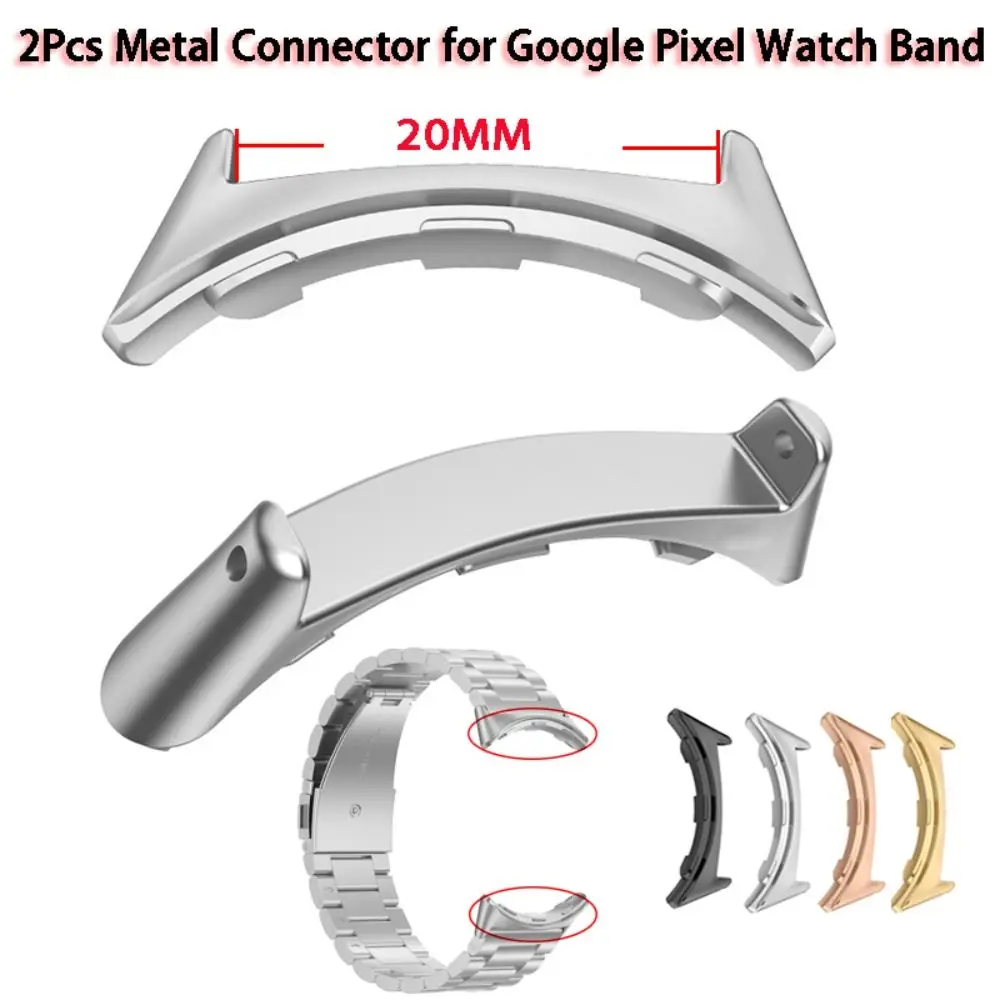

Металлический разъем для Google Pixel Watch Band, адаптер для умных часов, 2 шт., аксессуары для Pixel Watch, совместимая полоса пропускания 20 мм