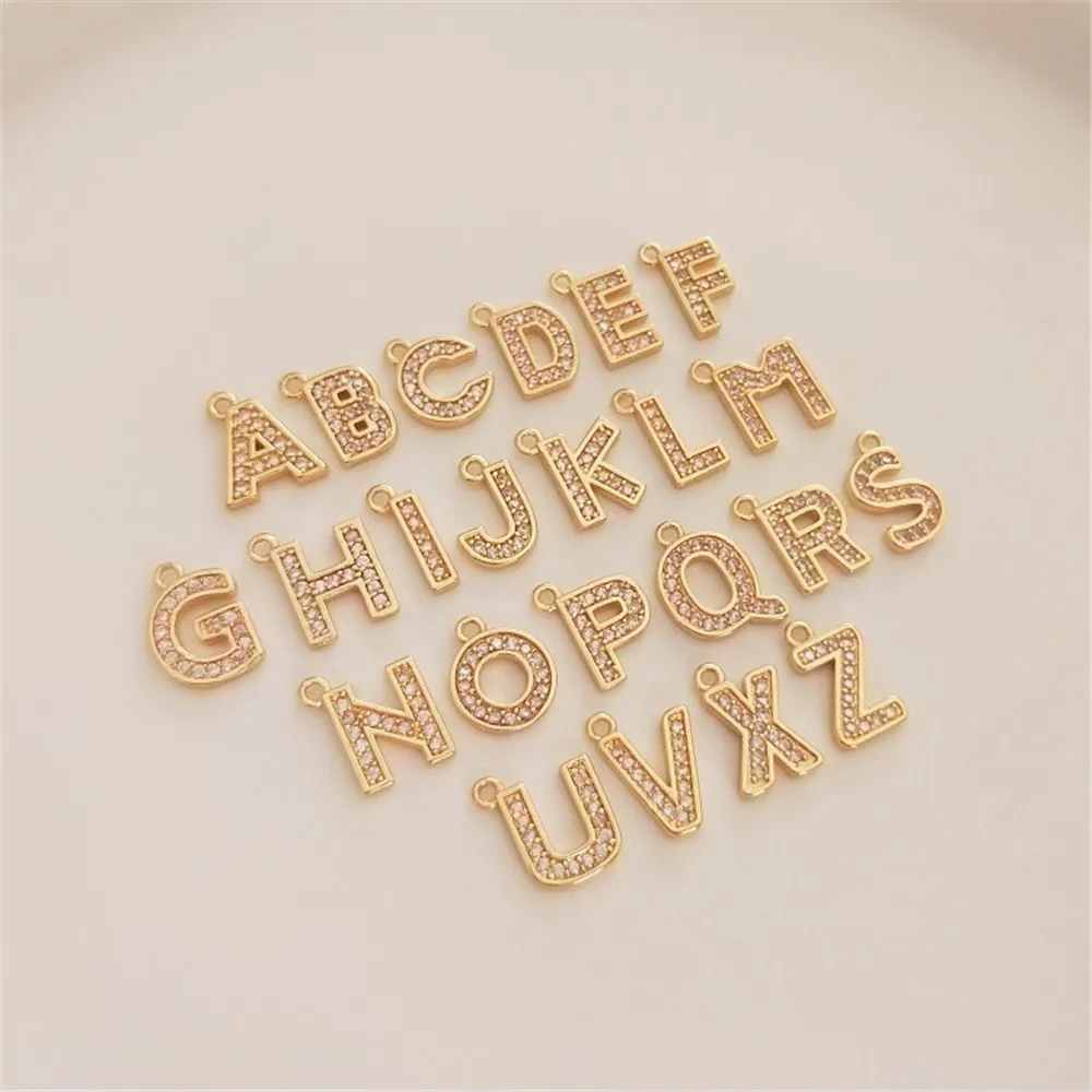14K Gold Filled Plated Zircon inlaid English letter pendant Diy necklace earrings pendant
14K Gold Filled Plated Zircon inlaid English letter pendant Diy necklace earrings pendant