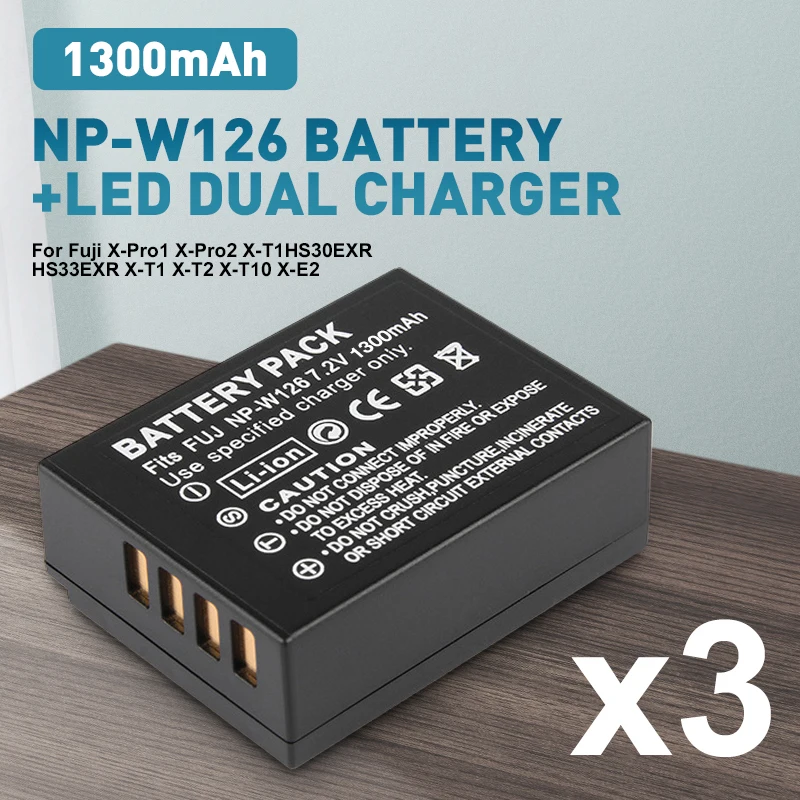 1300mAh Li-ion Battery NP-W126 NP-W126S Battery+LED Dual Charger For Fujifilm X-Pro1 X-Pro2 X-T1HS30EXR HS33EXR X-T1 X-T10 X-E2
1300mAh Li-ion Battery NP-W126 NP-W126S Battery+LED Dual Charger For Fujifilm X-Pro1 X-Pro2 X-T1HS30EXR HS33EXR X-T1 X-T10 X-E2