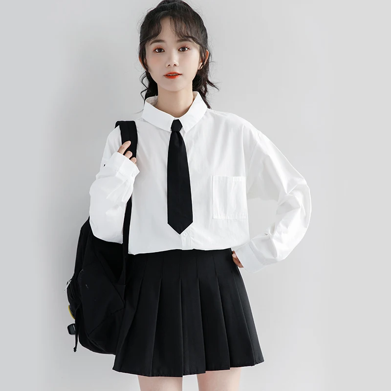 New Women Blouses Shirt Long Sleeve Solid White Tops 39 Colors with Tie Bow Japanese Korean JK Style Female Shirts Lapel Blusas
New Women Blouses Shirt Long Sleeve Solid White Tops 39 Colors with Tie Bow Japanese Korean JK Style Female Shirts Lapel Blusas