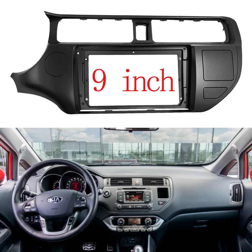Car 2Din Audio Radio Fascia Frame For KIA RIO 2012 9 Inch Big Screen Stereo Dash Fitting Panel Frame Kit
Car 2Din Audio Radio Fascia Frame For KIA RIO 2012 9 Inch Big Screen Stereo Dash Fitting Panel Frame Kit