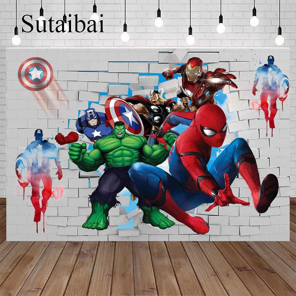 Cartoon Superhero Spiderman Photography Backdrops Super City White Brick Wall Boys Kids Children Birthday Party Photo Background
Cartoon Superhero Spiderman Photography Backdrops Super City White Brick Wall Boys Kids Children Birthday Party Photo Background