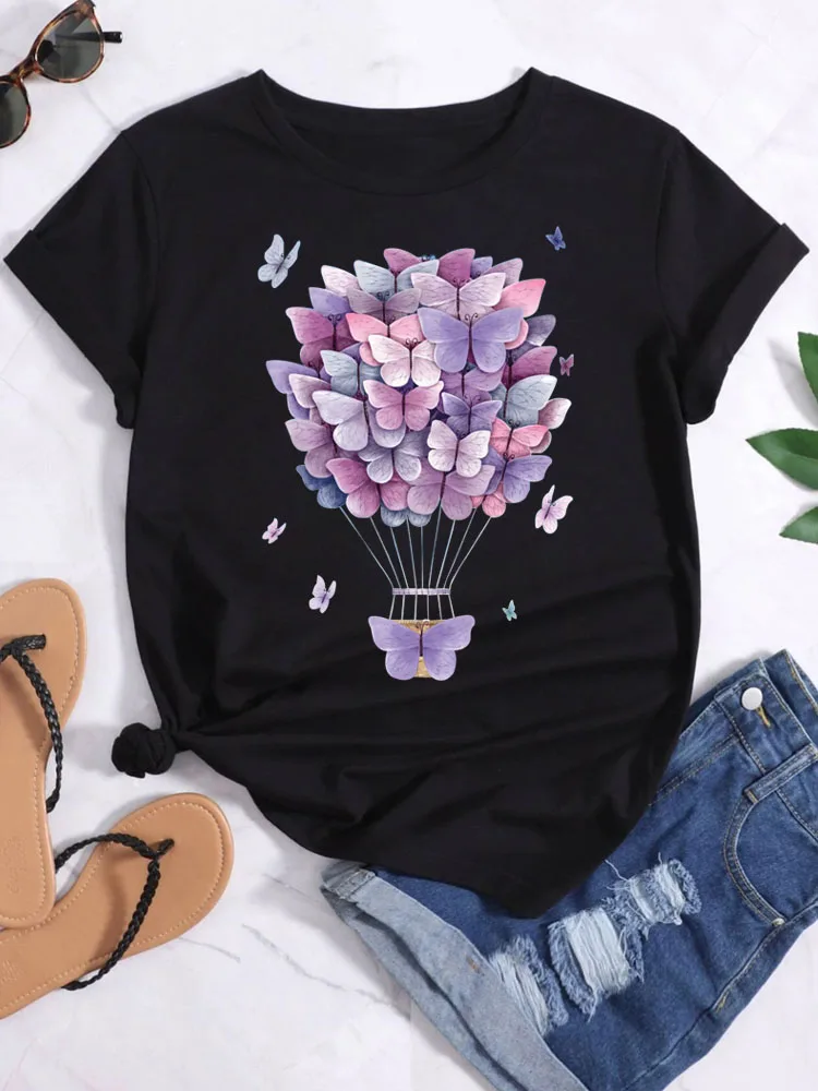Butterfly Hot Air Balloon Women Casual Fashion Tops Women Summer Fashion Street Tops Short Sleeves Women T-Shirts
Butterfly Hot Air Balloon Women Casual Fashion Tops Women Summer Fashion Street Tops Short Sleeves Women T-Shirts