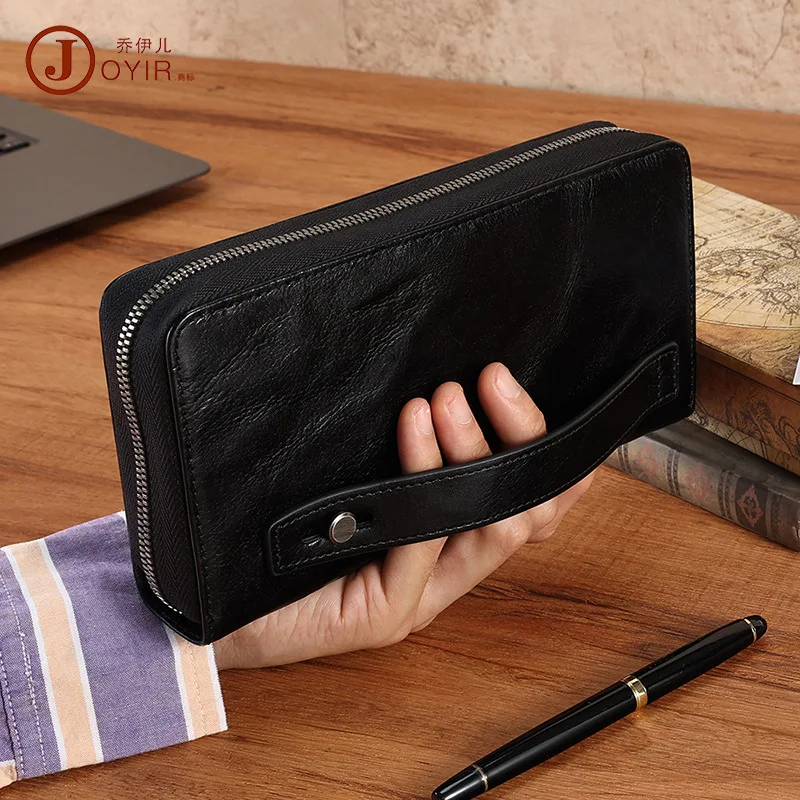 New Genuine Leather Multifunctional Long Wallet Cow Leather Retro Money Clip Men's Simple Design Business Clutch Cellphone Bag
New Genuine Leather Multifunctional Long Wallet Cow Leather Retro Money Clip Men's Simple Design Business Clutch Cellphone Bag
