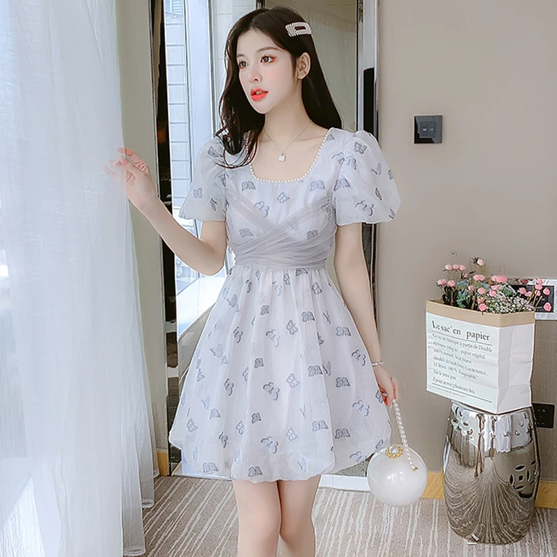 Women Square Collar Puff Sleeve Print Butterfly Elegant All-match Fashion Holiday Simple Harajuku Vintage Casual Cozy Ins Dress
Women Square Collar Puff Sleeve Print Butterfly Elegant All-match Fashion Holiday Simple Harajuku Vintage Casual Cozy Ins Dress
