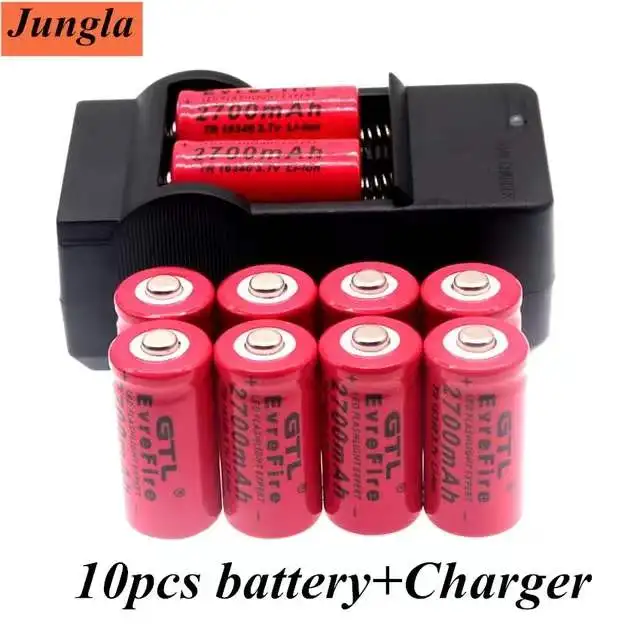 2700mAh Rechargeable 3.7V Li-ion 16340 Batteries CR123A Battery for LED Flashlight Travel Wall Charger for 16340 CR123A Battery
2700mAh Rechargeable 3.7V Li-ion 16340 Batteries CR123A Battery for LED Flashlight Travel Wall Charger for 16340 CR123A Battery