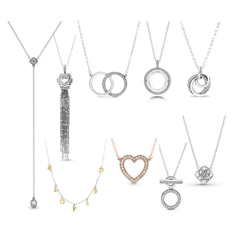 LR Women 925 Silver PAN Long Tassel Necklace Double Circles Sparkle Love Letters Rose Gold Open Heart Pendant Mother's Day Gift
LR Women 925 Silver PAN Long Tassel Necklace Double Circles Sparkle Love Letters Rose Gold Open Heart Pendant Mother's Day Gift