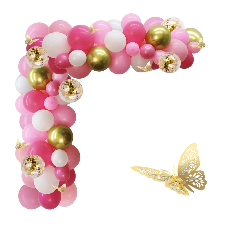 Hot Pink Balloon Garland Kit Light Pink Latex Balloons with Gold Butterfly Wedding Birthday Party Anniversary Festival
Hot Pink Balloon Garland Kit Light Pink Latex Balloons with Gold Butterfly Wedding Birthday Party Anniversary Festival