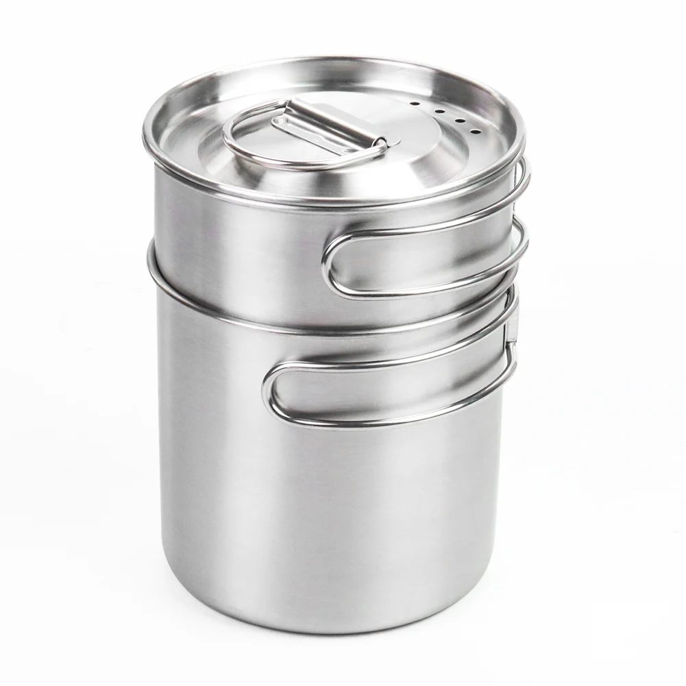 2PCS/set Stainless Steel Water Cup Mug Pot Bowl with Lid Foldable Handle Outdoor Camping Cookware Set for Picnic Hiking Cooking
2PCS/set Stainless Steel Water Cup Mug Pot Bowl with Lid Foldable Handle Outdoor Camping Cookware Set for Picnic Hiking Cooking