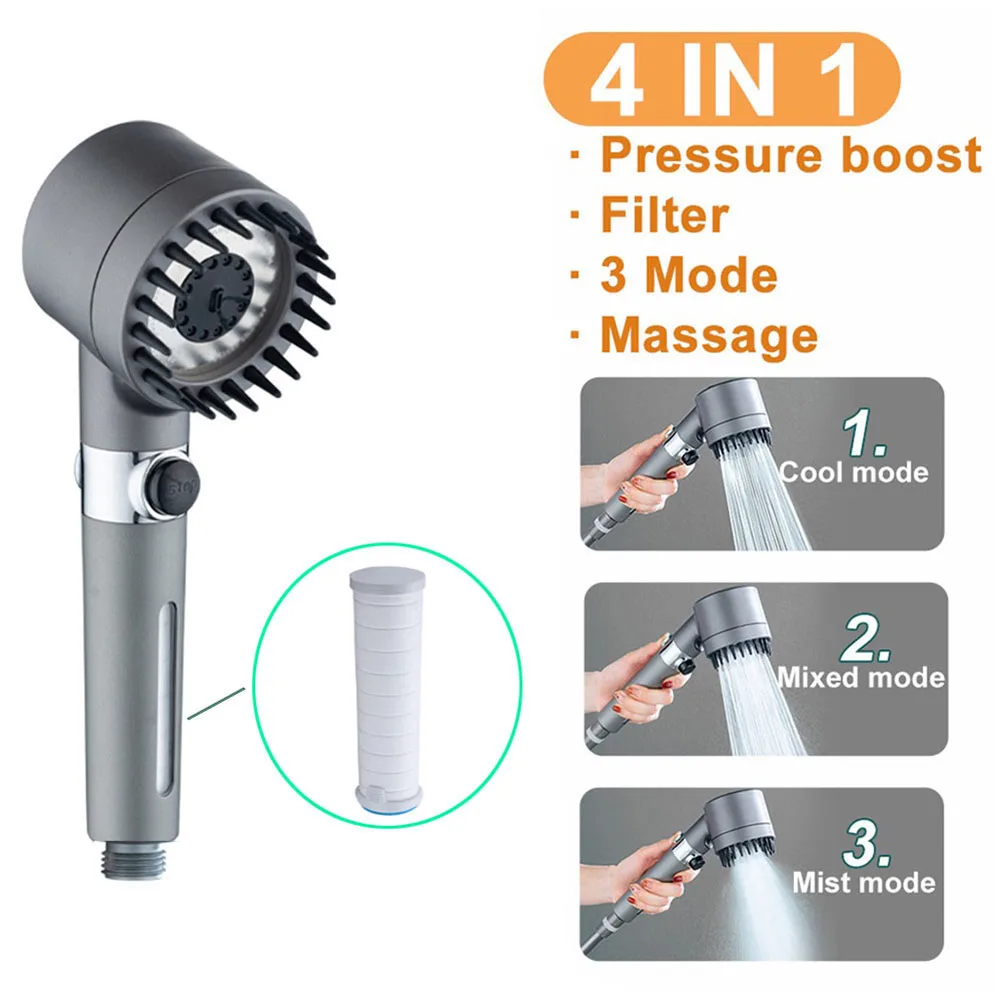 3 Modes Shower Head High Pressure Showerhead Rain Shower Head Set Portable Filter Rainfall Faucet Tap Bathroom Accessories
3 Modes Shower Head High Pressure Showerhead Rain Shower Head Set Portable Filter Rainfall Faucet Tap Bathroom Accessories