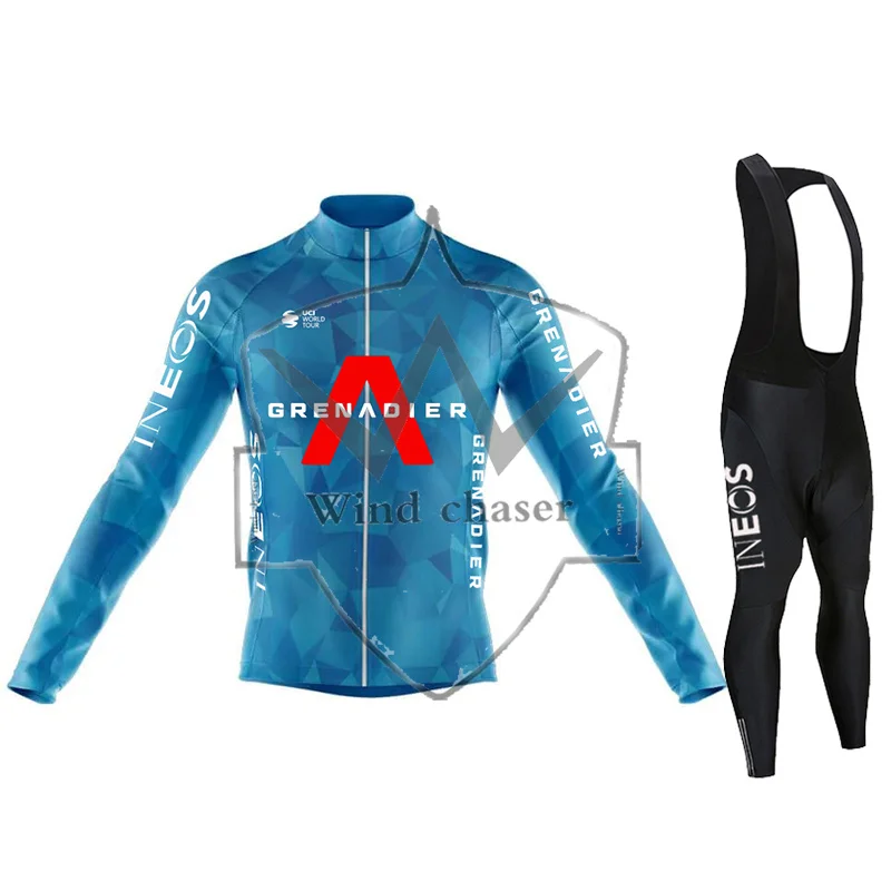 

2024 г., INEOS Grenadier, мужской комплект из Джерси с длинным рукавом для осени и зимы, одежда для горного велосипеда, дышащая одежда для велоспорта