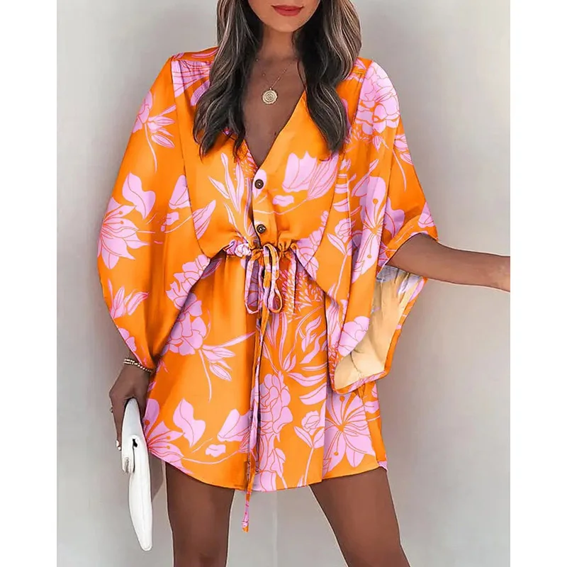 Drawstring Summer Dresses for Women 2022 Beach Half Sleeve Dress Woman Batwing Sleeve Casual Female Dress Sundresses Robe New
Drawstring Summer Dresses for Women 2022 Beach Half Sleeve Dress Woman Batwing Sleeve Casual Female Dress Sundresses Robe New