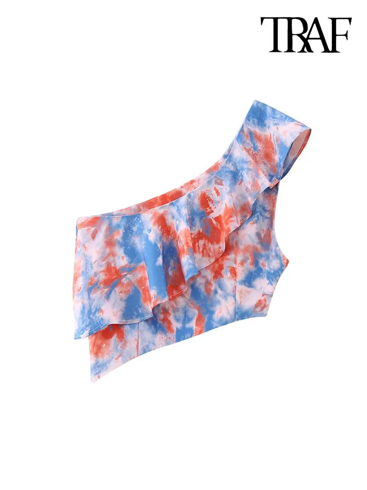 TRAF Women Fashion With Ruffles Asymmetrical Crop Blouses Vintage Sleeveless Side Zipper Female Shirts Blusas Chic Tops
TRAF Women Fashion With Ruffles Asymmetrical Crop Blouses Vintage Sleeveless Side Zipper Female Shirts Blusas Chic Tops