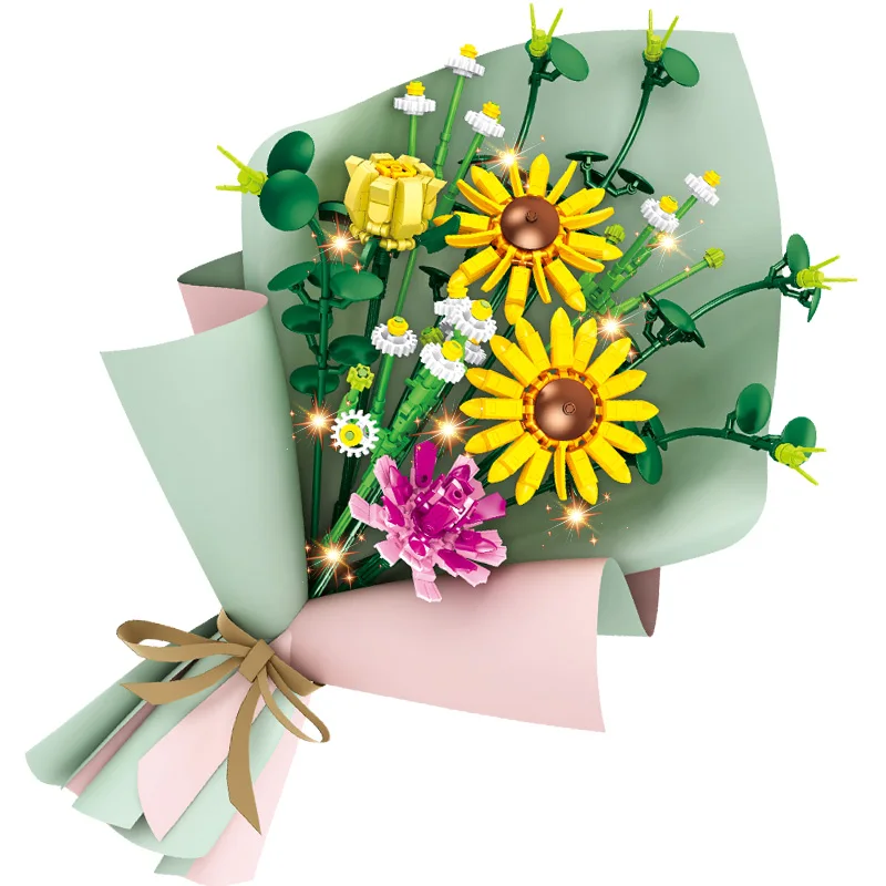 Конструктор «сделай сам», цветок розы, Подсолнух, тюльпан, букет для комнатных растений, сочетается с игрушками, украшение, сборные кирпичи, подарок для девушек
Конструктор «сделай сам», цветок розы, Подсолнух, тюльпан, букет для комнатных растений, сочетается с игрушками, украшение, сборные кирпичи, подарок для девушек