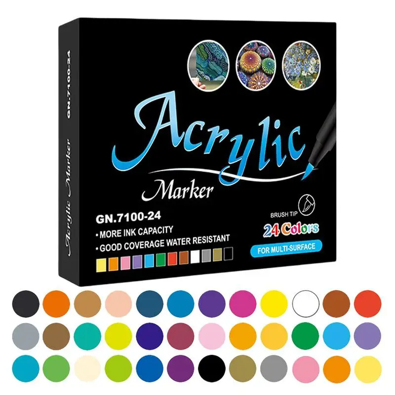 

Acrylic Pens Graffiti Markers Set Paint Multi-Color Optional Craft Paint Pen For Rock Painting Fabric Glass Metal Paint And
