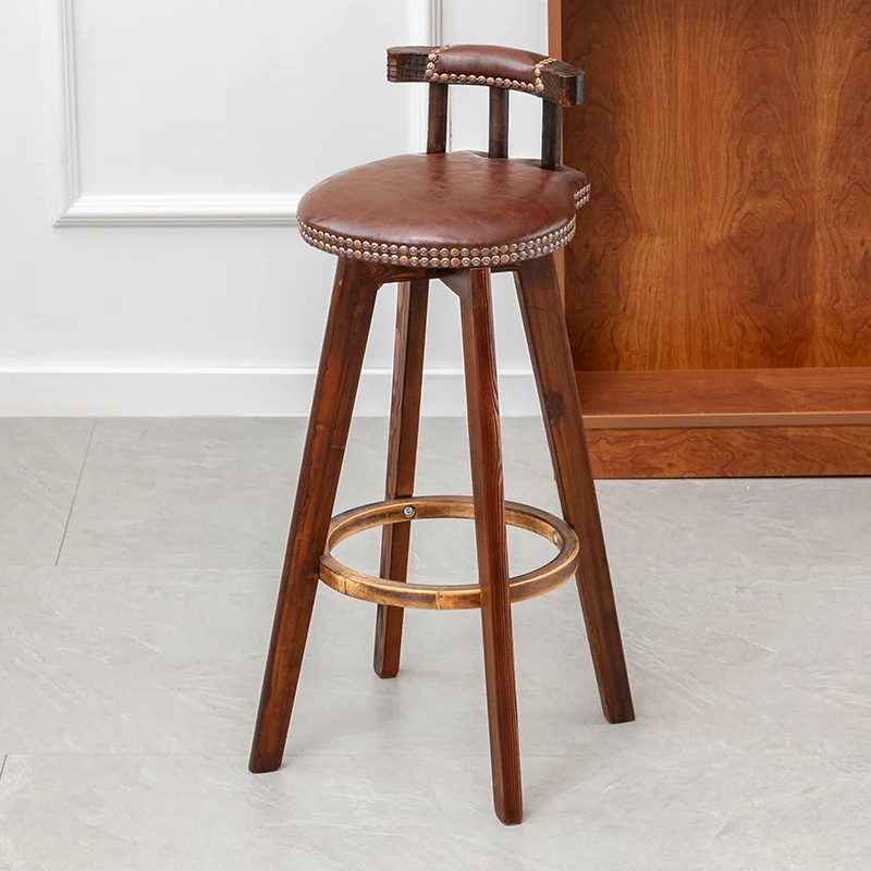 

Современные поворотные барные стулья, европейские деревянные стильные минималистичные высокие стулья, стойка для ресепшн, барная мебель