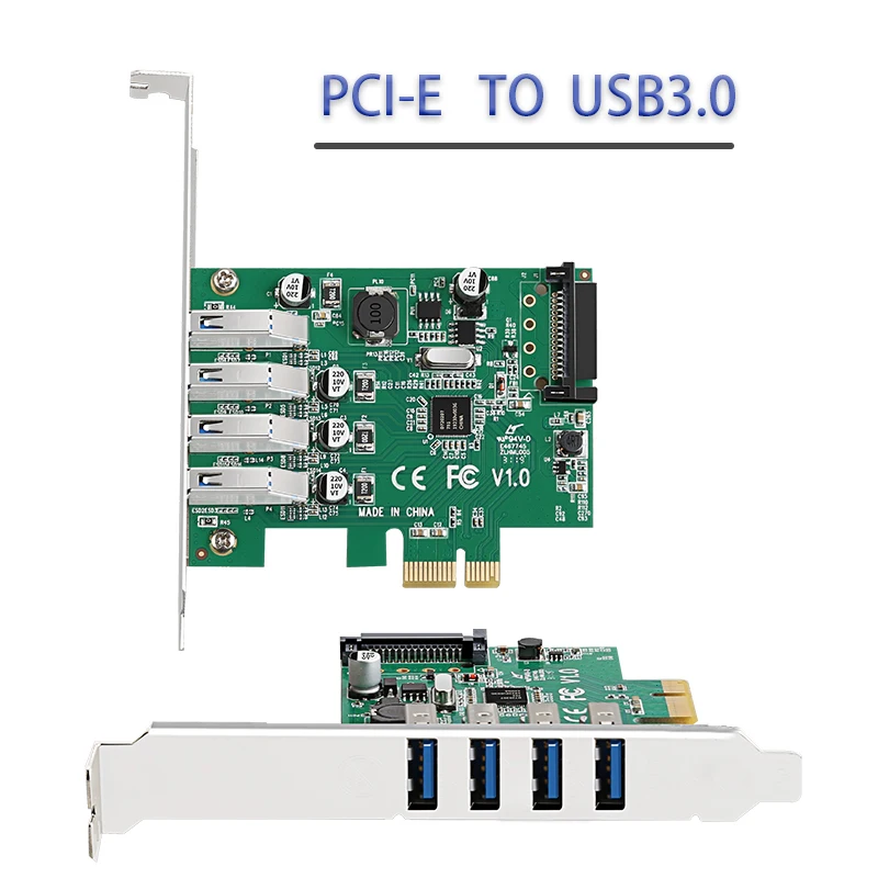 

Game PCIE Sata PCI Express Expansion Card 4-Port USB3.0 PCIe Converter USB3.0 Hub PCI-E Riser Card Adapter 5Gbps For Desktop PC
